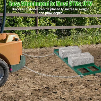 6FT Drag Harrow Driveway Grader with Chain - size: Green | 96*20 inches