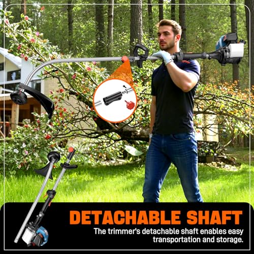 SENIX Gas String Trimmer, 17'' Weed Wacker 26.5 cc 4-Cycle Edger Lawn Tool - style: 26.5 cc - Curved Shaft