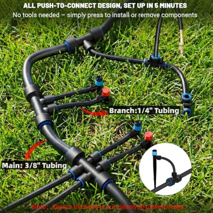 230FT Drip Irrigation Kit with 34 Emitters, 3 Spray Types, Watering System - size: 230FT