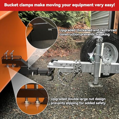 2026 Upgraded Clamp on Trailer Hitch for Tractor Bucket - color: Black