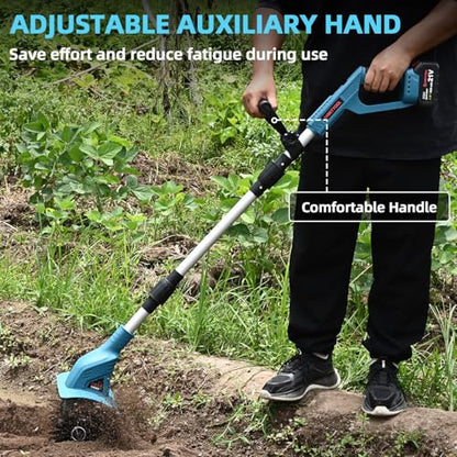 21v Cordless Tiller Cultivator with 4.0 Ah Battery and Charger