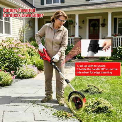 4-in-1 Cordless Lawn Mower, Weed Eater and Edger Combo with 2x4.0Ah Battery