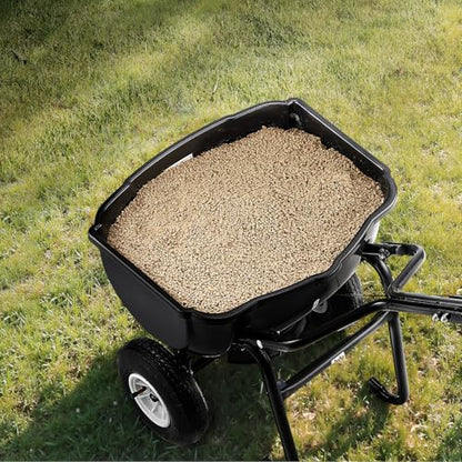 VEVOR Walk Behind Spreader 60 LBS Capacity Push Broadcast Spreader Black