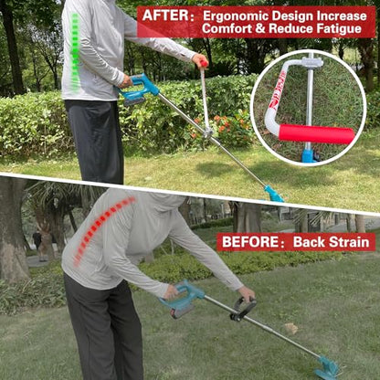 NeJesZoe Ergonomic Trimmer Grip Extension Handle with Bracket Clamp for String Trimmer, Lawn Care, Landscaping (White Red) - color: white red