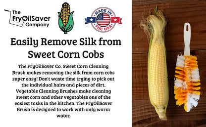 FryOilSaver Corn Silk Remover Brush - Food-Grade, Made in USA