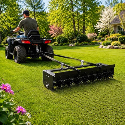 35-Inch Pull Behind Aerator, 8 Star Tines, 2.5-Inch Soil Depth