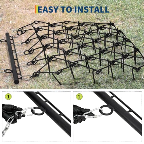 Heavy Duty Drag Harrow 5 ft x 4.5 ft,1/2" Tines & Chain Link Mat - size: 5' x 4.5', 1/2" Dia