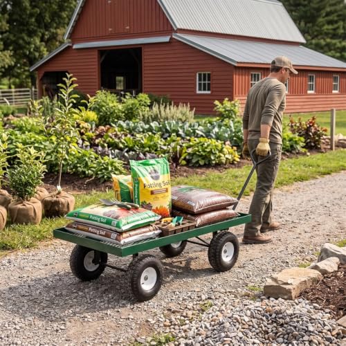 FarmTek EZ-Haul Utility Cart Wagon (24" W x 48" L, Single Deck) - size: 24"W x 48"L