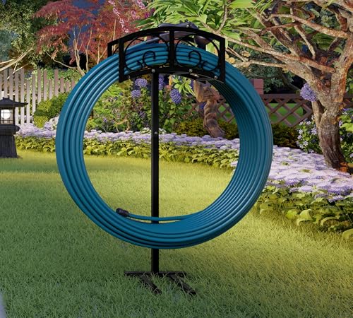 Fire Beauty Freestanding Garden Hose Holder Stake for Lawn Yard Storage