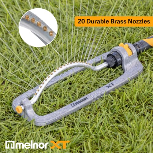 Melnor 65118-AMZ XT Metal Turbo Oscillating Sprinkler with QuickConnect Product Adapter Amazon Bundle, 4000 sq. ft. Coverage - size: 1-Way Adjustable, style: Metal Base