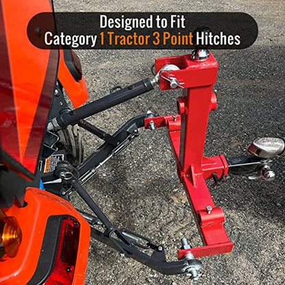 3 Point Hitch Attachment, 3pt Quick Trailer Hitch 2" Receiver Category 1