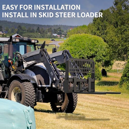 YITAMOTOR 45" Skid Steer Pallet Forks Frame Attachment, 4000 lbs Capacity