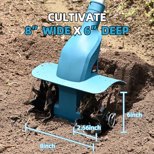 21v Cordless Tiller Cultivator with 4.0 Ah Battery and Charger