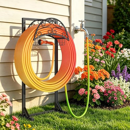 Garden Hose Holder, Rustproof Water Hose Reel for Outside