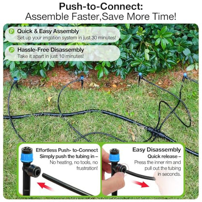 MIXC 80Pcs Drip Irrigation Emitters, Quick Push-to-Fit Connect Drip Vortex - size: Drip Emitter Vortex (80Pcs)