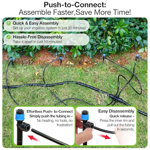 MIXC 100Pcs Drip Irrigation Emitters, Quick Push-to-Fit Connect Drip Vortex - size: Drip Emitter Vortex (100Pcs)