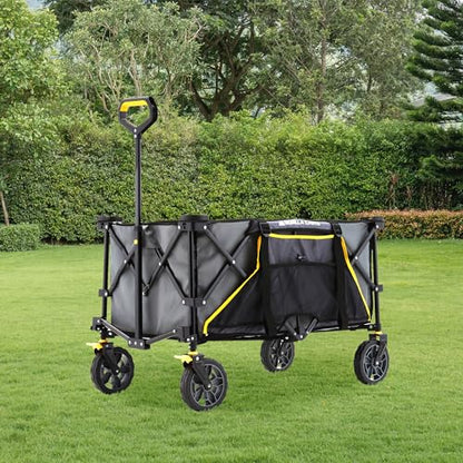 Gorilla Carts Collapsible Folding Outdoor Utility Wagon, 7 Cu Ft, Gray - color: Gray