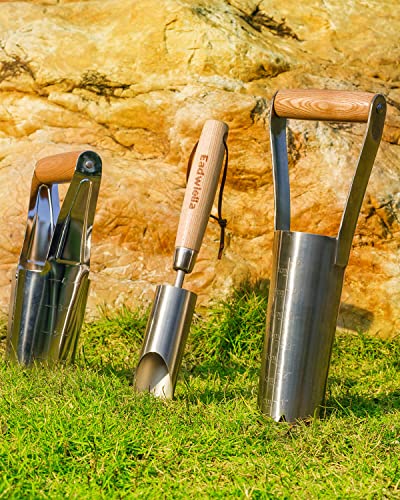 4 Inch Grass Plug Planter, Pro Plugger with Depth Marker & Sharp Teeth - size: 4-inch Bulb Planter