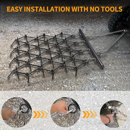 YINTATECH 4' x 4' Heavy Duty Chain Drag Harrow for ATV/UTV/Tractor - size: 4 x 4 Ft