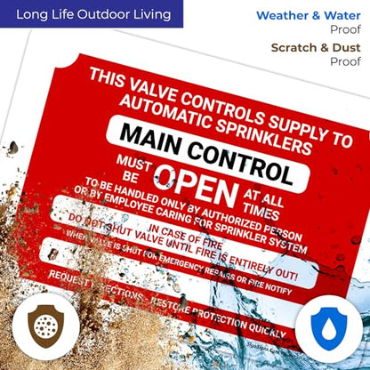 Main Control This Valve Controls Supply to Automatic Sprinklers Must Be - size: 10x7