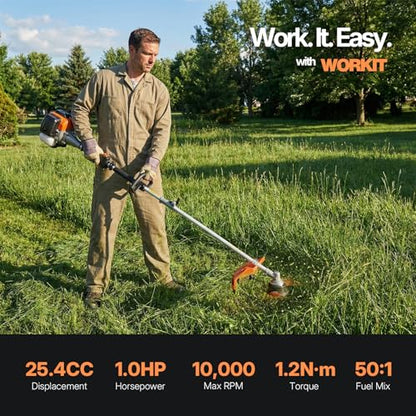 WORKIT 5-in-1 Gas Weed Eater 25.4CC Powerful 17" Grass Trimmer - size: 25.4cc-5 In 1