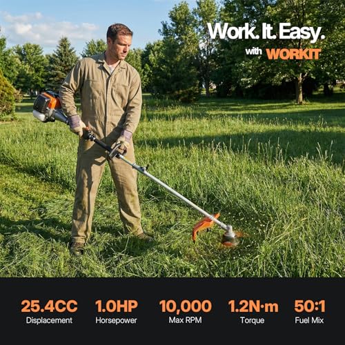 WORKIT 5-in-1 Gas Weed Eater & Trimmer 25.4CC 2-Cycle, 17" Cutting Path, - size: 5 IN 1-25.4CC