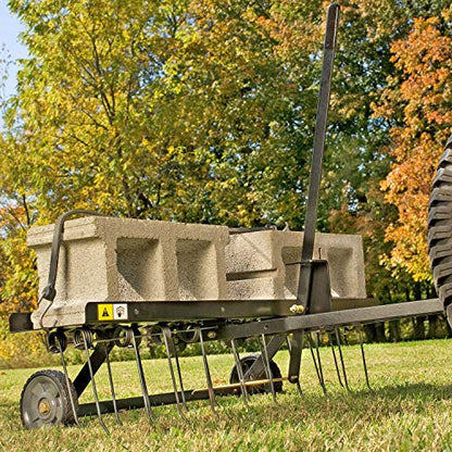 Brinly DT-402BH-A Tow Behind Dethatcher with Transport Mode, 40", Matte Black - color: Matte Black