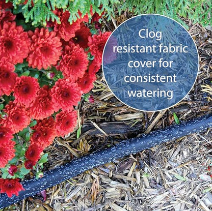 Gilmour 50 Ft Black Flat Soaker Hose with Clog Resistant Fabric Cover