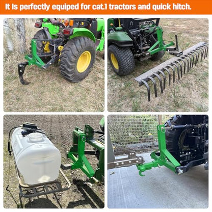 Green 3 Point Hitch Receiver Quick Hitch Compatible for Category 1 Tractor
