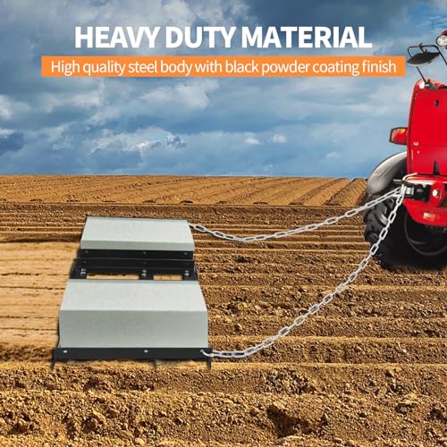 6ft Lawn Leveling Rake Drag Harrow - Adjustable Tow Behind Driveway Grader - size: 6FT