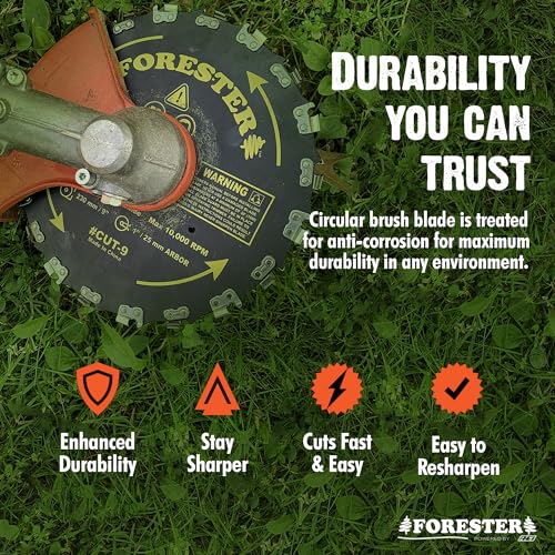 FORESTER Brush Cutter Trimmer Conversion Kit with Cut-9, Includes Safety Glasses, Earplugs, Gloves, Harness, Compatible with Echo Models SRM-225, SRM-225i, SRM-266, SRM-280, SRM-280S, and SRM-280T - size: 9" (20 Tooth), style: Echo Conversion Kit