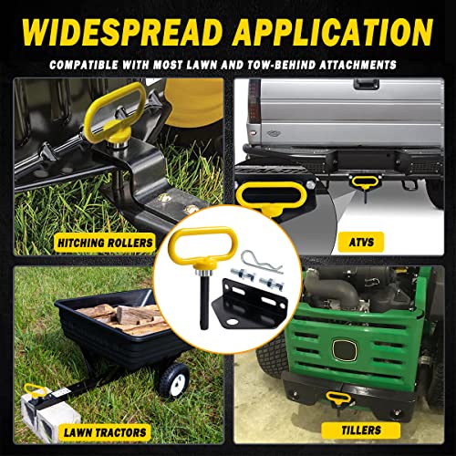 Towing Hitch Set Universal Heavy Duty Zero Turn Mower Trailer Hitch - color: Yellow+Black
