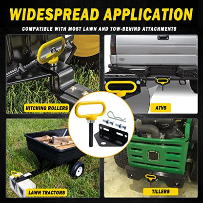 Towing Hitch Set Universal Heavy Duty Zero Turn Mower Trailer Hitch - color: Yellow+Black