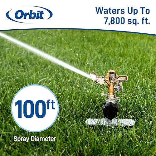 Orbit Brass Impact Sprinkler, Zinc Spike Base, Adjustable - 56946