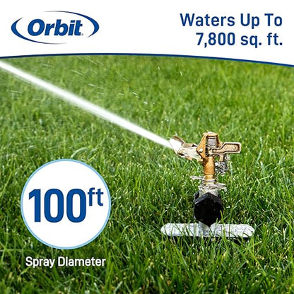 Orbit Brass Impact Sprinkler, Zinc Spike Base, Adjustable - 56946