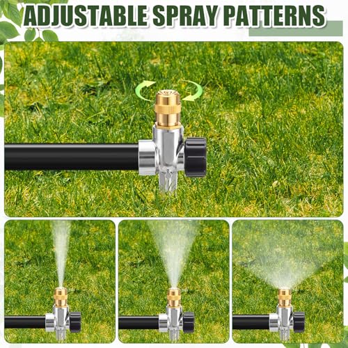 Tioncy 4 Pack Metal Lawn Sprinklers with Adjustable Brass Nozzle, Silver - color: Silver