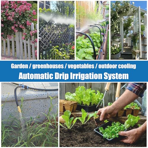 Dianrui 1/4" Drip Irrigation System for Garden Watering 360°Adjustable - style: TypeA