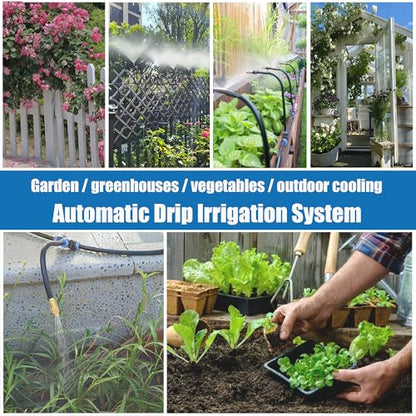 Dianrui 1/4" Drip Irrigation System for Garden Watering 360°Adjustable - style: TypeA