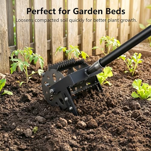 YFQDCHM 2-in-1 Heavy Duty Rotary Cultivator & Weeder Hand Tiller, 1