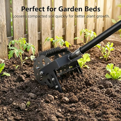 YFQDCHM 2-in-1 Heavy Duty Rotary Cultivator & Weeder Hand Tiller, 1