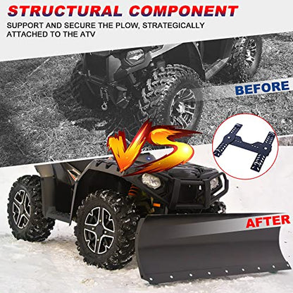 ELITEWILL Universal Atv Snow Plow Mount Bracket with Black Powder Coating Replace OEM #105745 & #10-5745