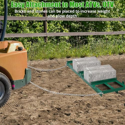 GarveeLife Drive Drag 8 ft Drag Harrow Driveway Grader, Heavy Duty Power Rake with 6 ft Chain, Tow Behind Lawn Rake for ATV, UTV, Tractor, Mower, Land Leveler for Gravel, Sand, Soil, Hay - size: 8 Ft