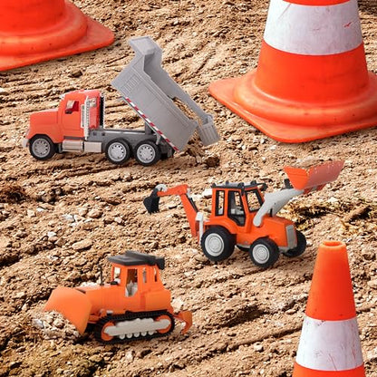 Driven by Battat Bulldozer Toy, 1:24 Scale with Sound, Orange, Trucks - style: Bulldozer