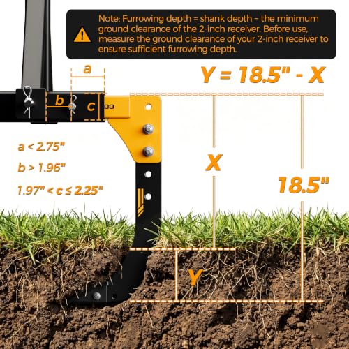 CAMMOO Hitch Mounted Trencher Ripper, Yellow - color: Yellow