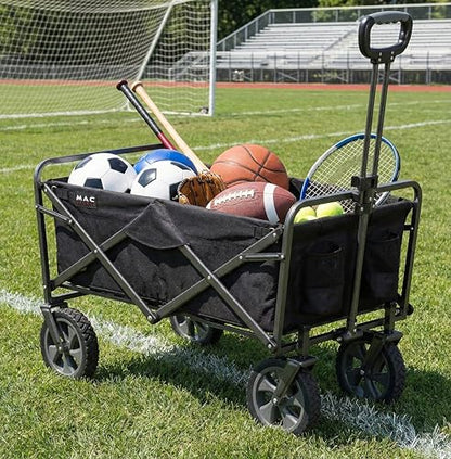 Mac Sports Collapsible Folding Outdoor Utility Wagon, Black - color: Black