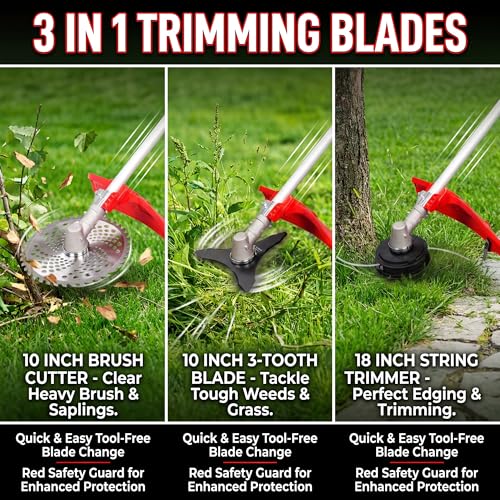 58CC 2-Stroke Gas Brush Cutter Pro-Grade String Trimmer EPA Compliant Orange Heavy-Duty Weed Eater Lawn & Overgrowth Clearing Tool