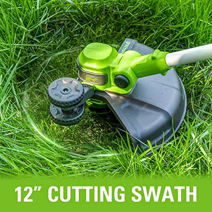 Greenworks 24V 12 in String Trimmer & 320 CFM Blower Combo, 2.0 Ah Battery - style: Gen 2 Combo (12" + 320 CFM)