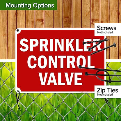 Sprinkler Control Valve Sign, 10x14 Inches, 55 mil thick HDPE (high density - size: 10x14 - Polyethylene
