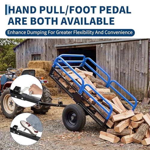 Garvee 1500 lbs ATV UTV Trailer, Pull Behind Dump Cart Lawn Mower Trailer - color: Blue