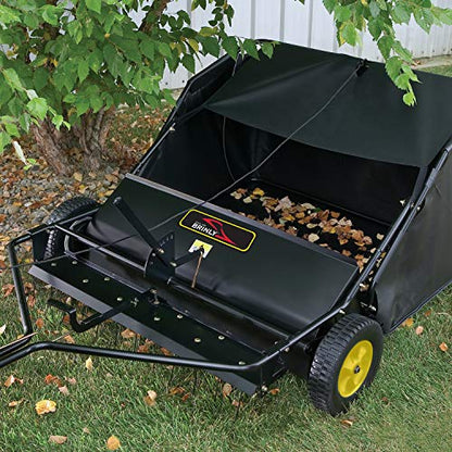 Brinly STS-42BHDK-A 40" Tow-Behind Lawn Sweeper with Dethatcher and Hamper Windscreen - size: 40"
